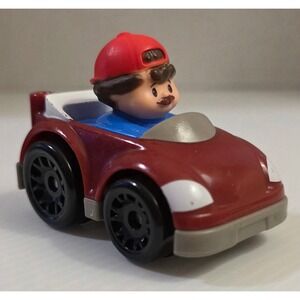 Fisher-Price Little People Red Race Wheelies Mustache Figure Replacement Vehicle